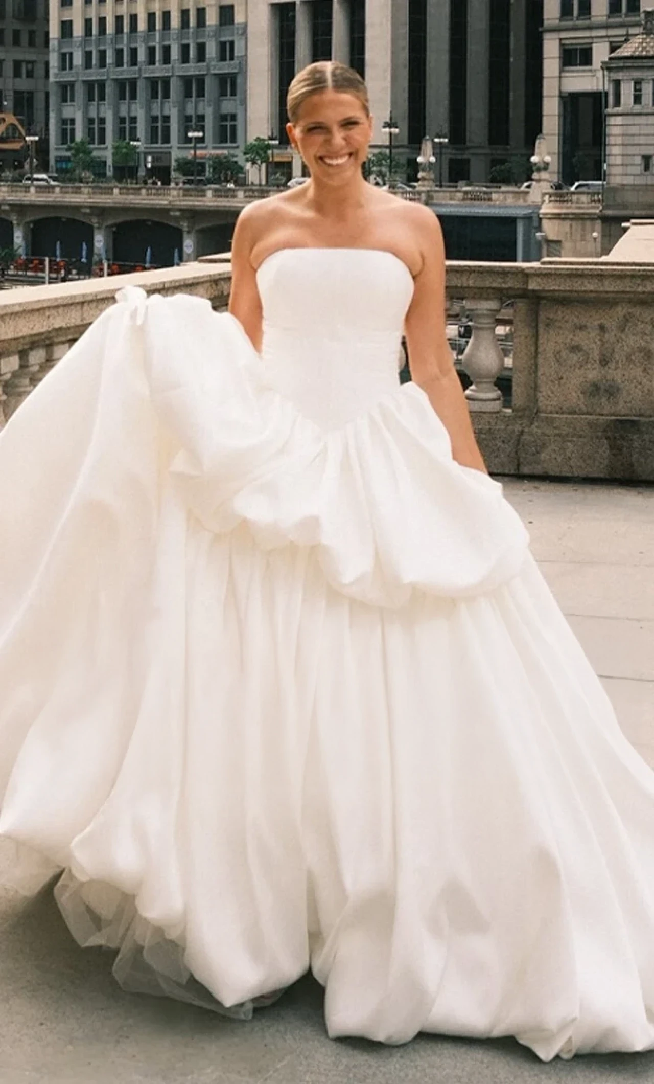 Model wearing a Zuri Bridal gown.