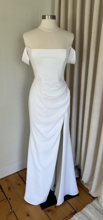 Alyssa Kristin Camila (pleated skirt w/ slit) by Alyssa Kristin #3 Natural White thumbnail