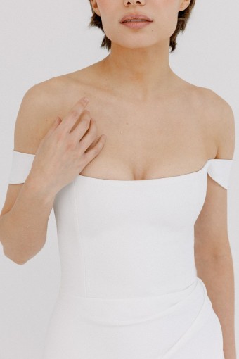 Alyssa Kristin Camila (pleated skirt w/ slit) by Alyssa Kristin #2 Natural White thumbnail