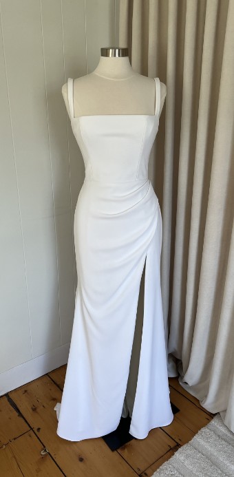 Alyssa Kristin Gemma (pleated skirt w/ slit) by Alyssa Kristin #1 Natural White thumbnail