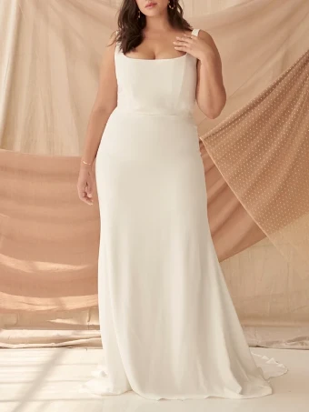 Alexandra Grecco Colette Stretch Satin Crepe Curvy by Alexandra Grecco #1 Off White thumbnail