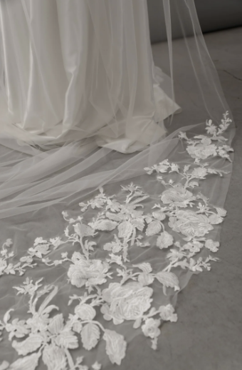 Heirloom Bridal Company Cathedral Applique Veil - Heirloom #1 default Ivory thumbnail