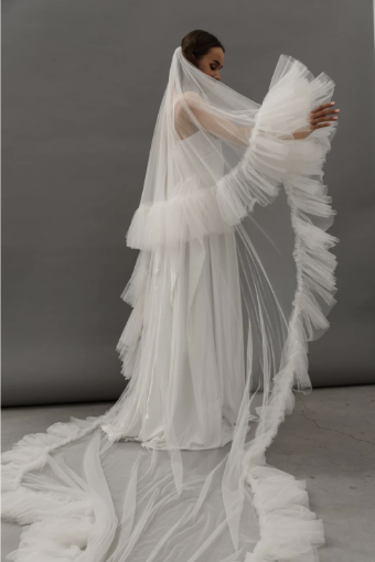 Heirloom Bridal Company Ruffle Veil - Heirloom #0 default Ivory thumbnail