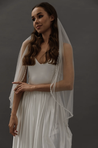 Heirloom Bridal Company Beaded Trim Veil - Heirloom #1 default Ivory thumbnail