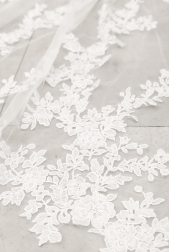 Heirloom Bridal Company Dramatic Floral Veil - Heirloom #2 Off White thumbnail