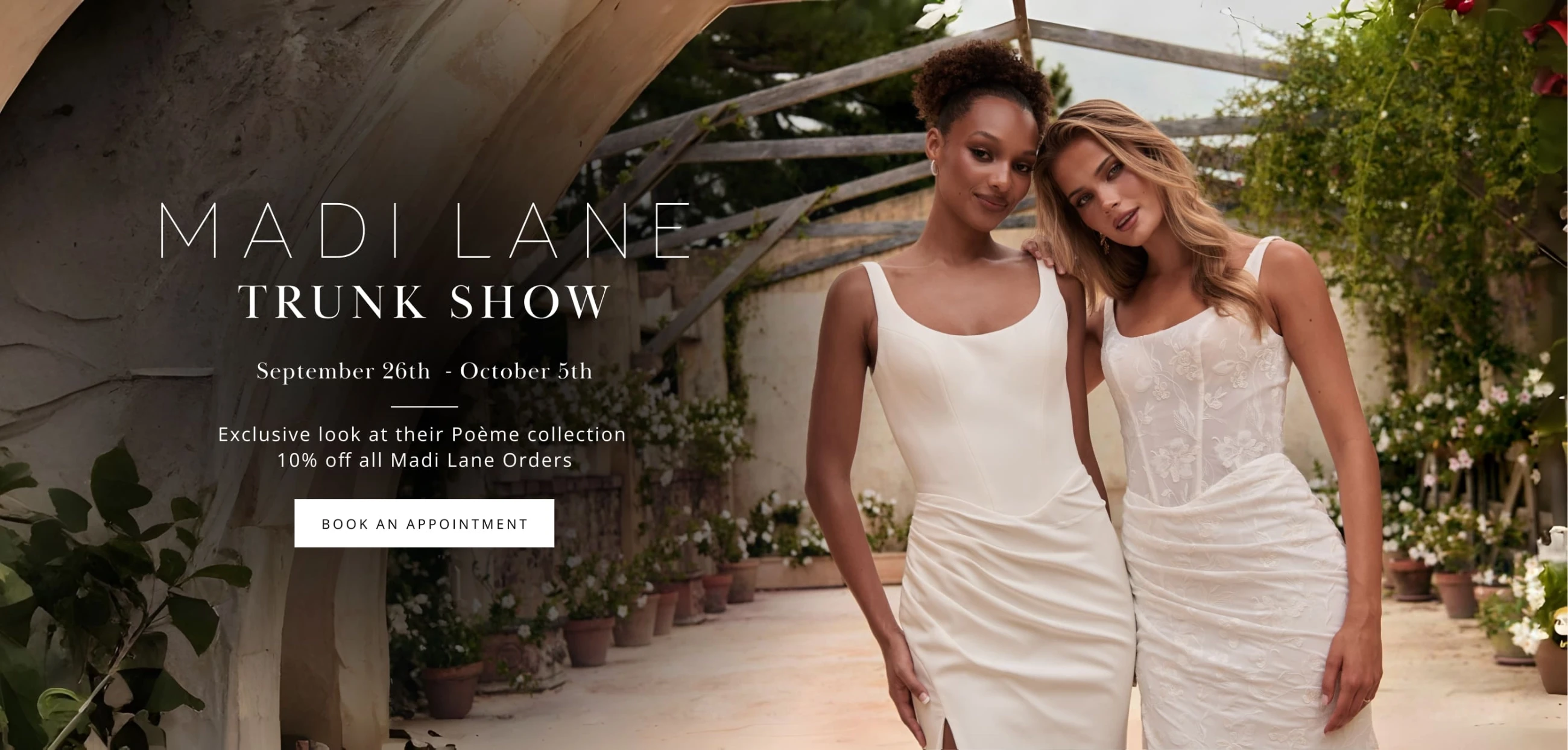Madi Lane Trunk Show Banner Desktop